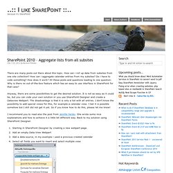 SharePoint 2010 – Aggregate lists from all subsites