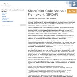 SharePoint Code Analysis Framework (SPCAF)