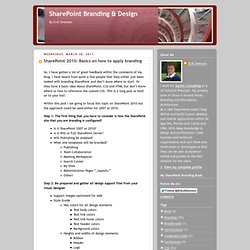 SharePoint 2010: Basics on how to apply branding
