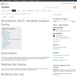 SharePoint 2013: Building Custom Forms