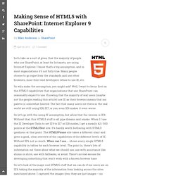 Making Sense of HTML5 with SharePoint: Internet Explorer 9 Capabilities