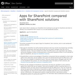 Apps for SharePoint compared with SharePoint solutions