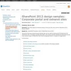 SharePoint 2013 design samples: Corporate portal and extranet sites