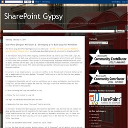 SharePoint Designer Workflows 2 – Developing a For Each Loop for Workflows