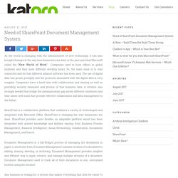 Need of SharePoint Document Management System - Katpro Blog