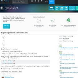 sharepoint online - Exporting item list version history - SharePoint Stack Exchange