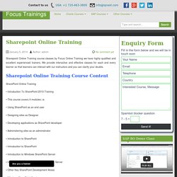Sharepoint Online Training from India