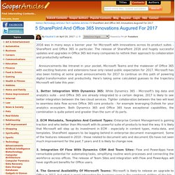 5 SharePoint And Office 365 Innovations Augured For 2017