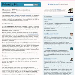 Sharepoint 2007 from an interface developer’s view - Friendly Bi