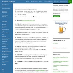 Preview metadata in list view on mouseover « SharePoint JavaScripts