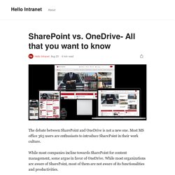 SharePoint vs. OneDrive- All that you want to know