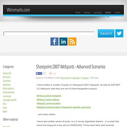 Sharepoint 2007 Webparts - Advanced Scenarios