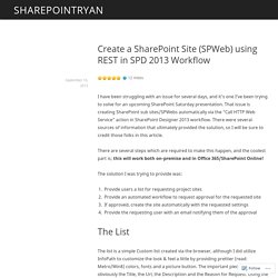 Create a SharePoint Site (SPWeb) using REST in SPD 2013 Workflow – SharePointRyan
