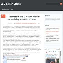 Sharepoint Designer - DataView Web Parts - streamlining the Newsletter Layout