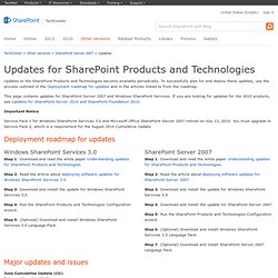 SharePoint Products and Technologies - Updates, Service Packs