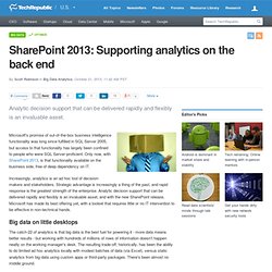SharePoint 2013: Supporting analytics on the back end