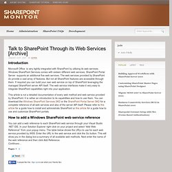 Talk to SharePoint Through its Web Services [Archive] 