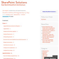 SharePoint 2010 to 2013 Upgrade Step-by-Step « SharePoint Solutions