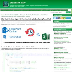 SharePoint Online: Export List Version History to Excel using PowerShell - SharePoint Diary