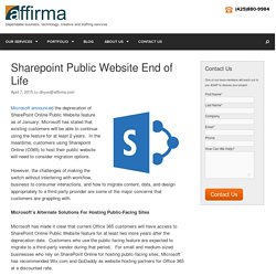 Sharepoint Public Website End of Life - Affirma Consulting