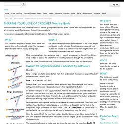 SHARING YOUR LOVE OF CROCHET Teaching Guide