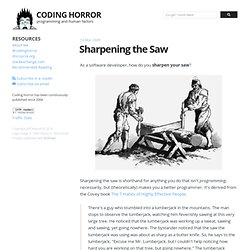 Sharpening the Saw