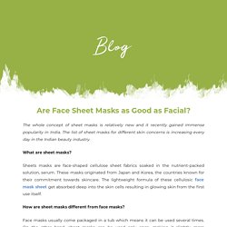 Are Face Sheet Masks as Good as Facial?