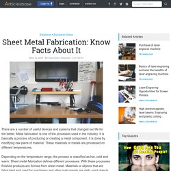 Sheet Metal Fabrication: Know Facts About It