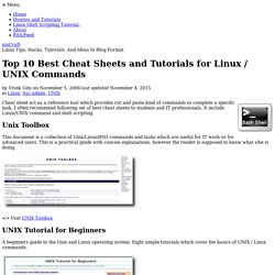 Top 10 Best Cheat Sheets and Tutorials for Linux / UNIX Commands
