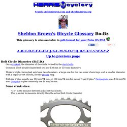 Sheldon Brown's Bicycle Glossary Bo