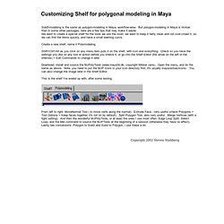 Shelf organizing in Maya