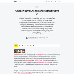Amazon Buys Shelfari and its Innovative UI