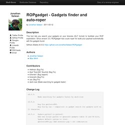 ROPgadget - Gadgets finder and auto-roper