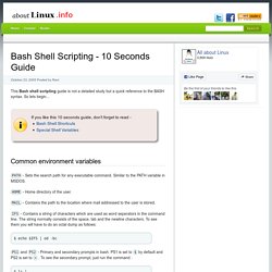 Bash Shell Scripting - 10 Seconds Guide