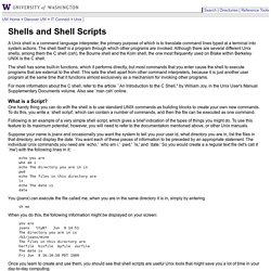 Shells and Shell Scripts