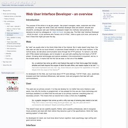 Web user interface developer
