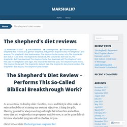 The shepherd’s diet reviews