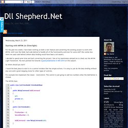 Dll Shepherd.Net: Starting with MVVM (in Silverlight)