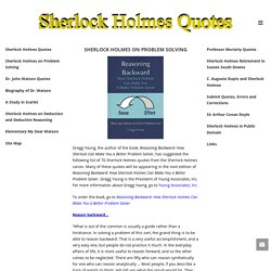 Sherlock Holmes on Problem Solving - Sherlock Holmes Quotes