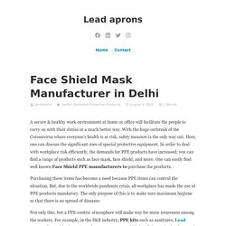 Face Shield Mask Manufacturer in Delhi – Lead aprons
