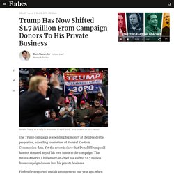 12/6: Trump Has Now Shifted $1.7M from Campaign Donors To His Private Business