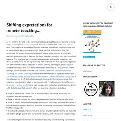 Shifting expectations for remote teaching… – edteki