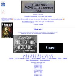 Movie Title Screens Page