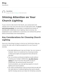 Shining Attention on Your Church Lighting