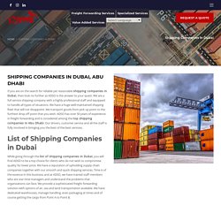 List of top Shipping Companies in Dubai, Abu Dhabi