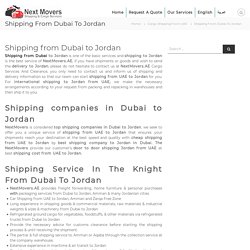 Shipping From Dubai To Jordan