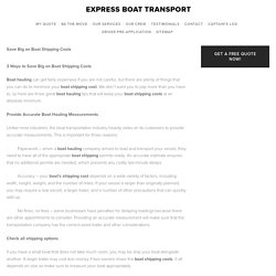 Save Big on Boat Shipping Costs