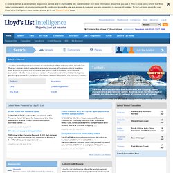 Shipping and maritime intelligence - Lloyd’s List Intelligence