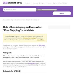 Hide other shipping methods when "Free Shipping" is available