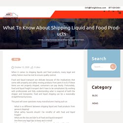 What To Know About Shipping Liquid and Food Products